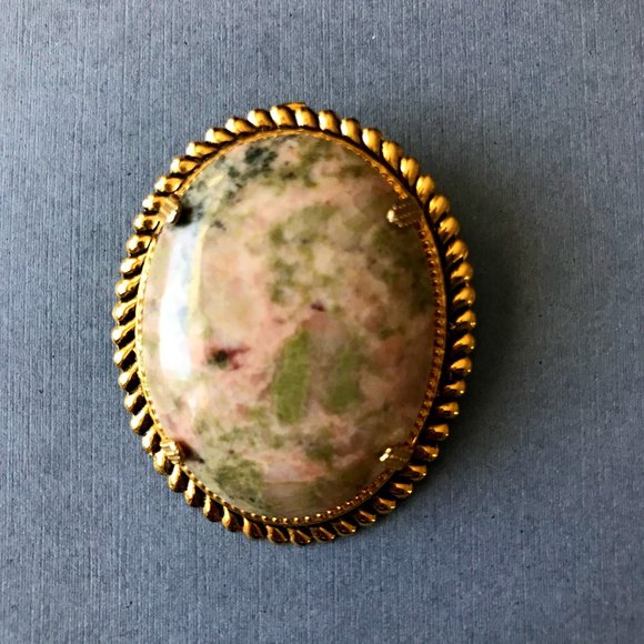 Nevada Lapis Gemstone Brooch - Picture 1 of 6